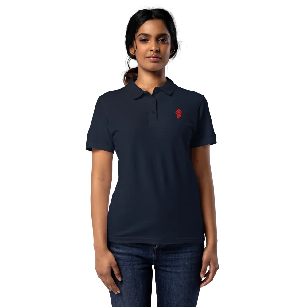 Women's Polo Shirt - Navy 100% cotton