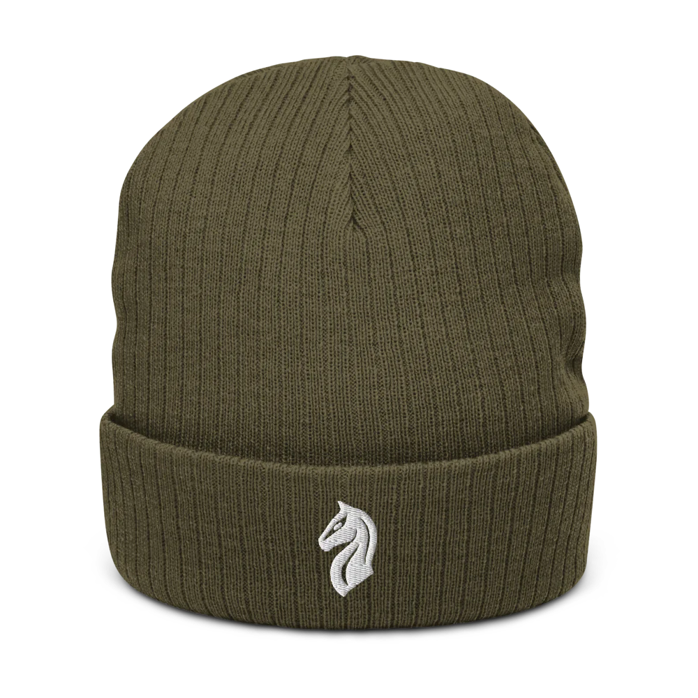 Ribbed Knit Beanie - Olive