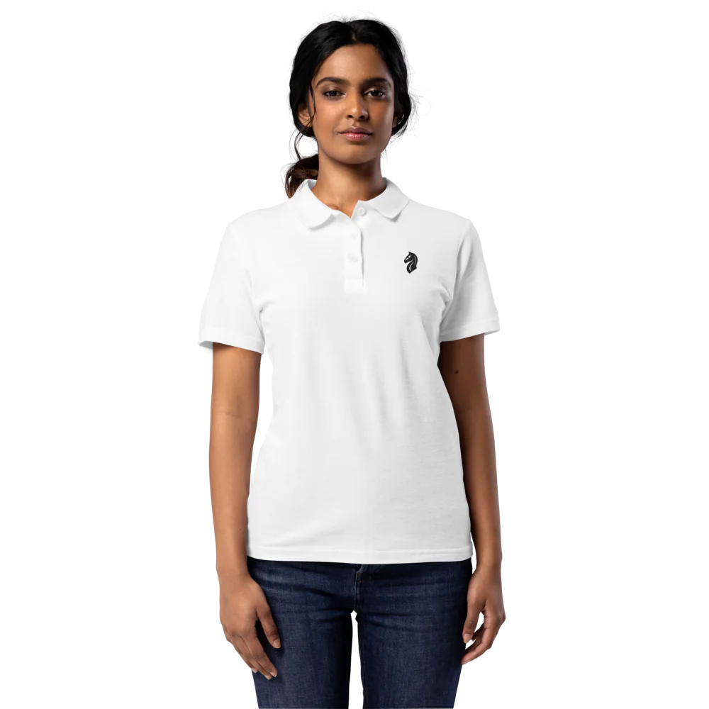 Women's Polo Shirt - White 100% cotton