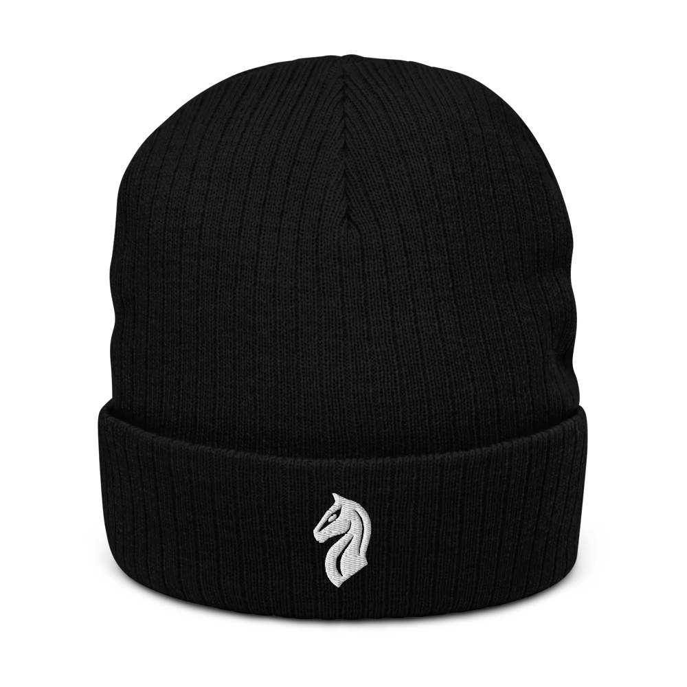 Ribbed Knit Beanie - Black
