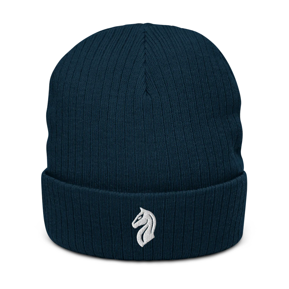 Ribbed Knit Beanie - Navy